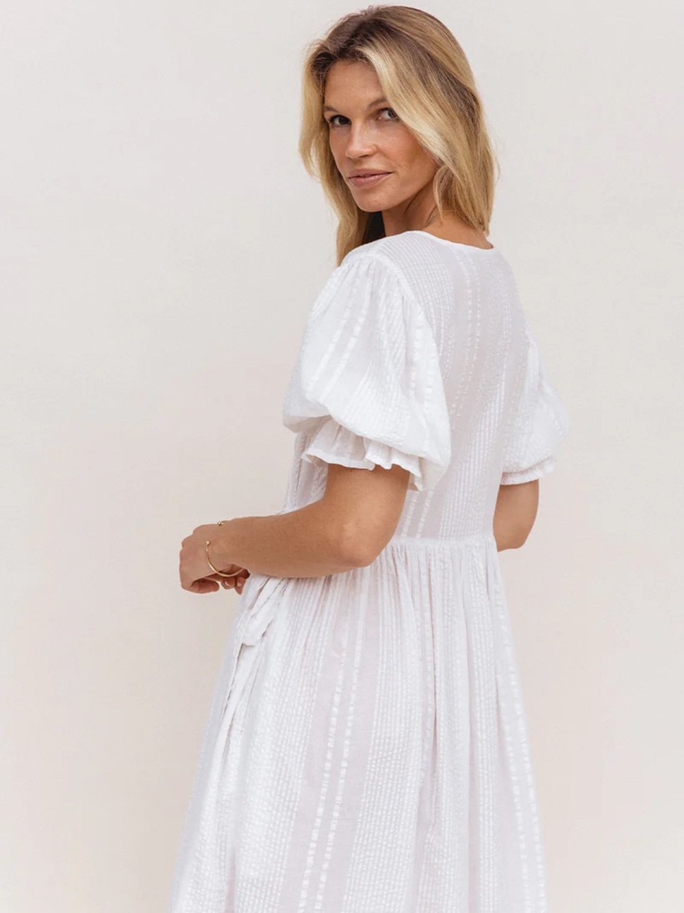 Daughters of India Uma Wrap Maxi Dress in White - Picture 10 of 14